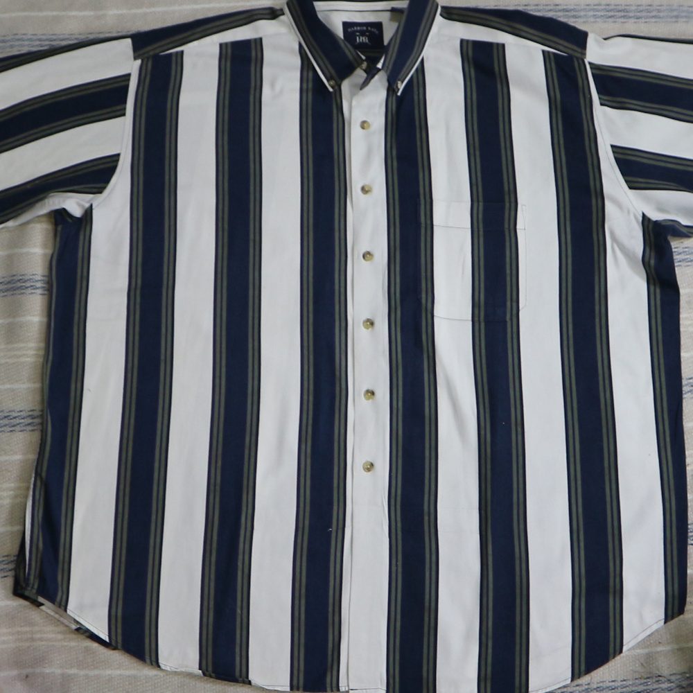 Like New HARBOR BAY Striped Short Sleeve Shirt Sz 3XL Men - Picture 3 of 7